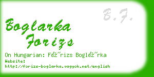 boglarka forizs business card
